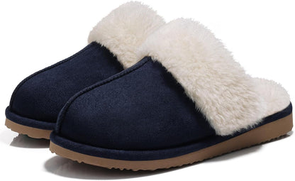 Women'S Fuzzy Memory Foam Slippers Fluffy Winter House Shoes Indoor and Outdoor