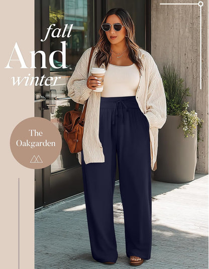 4 Pack Women'S plus Size Lounge Pants Wide Leg Yoga Pants Drawstring Baggy Sweatpants Loose Casual Workout Jogger