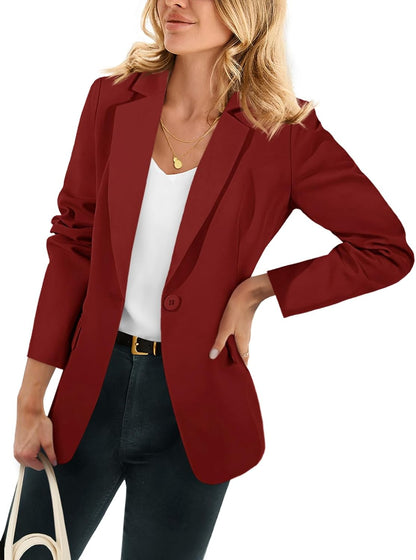 Womens Casual Blazers Open Front Long Sleeve Work Office Suit Jackets Blazer