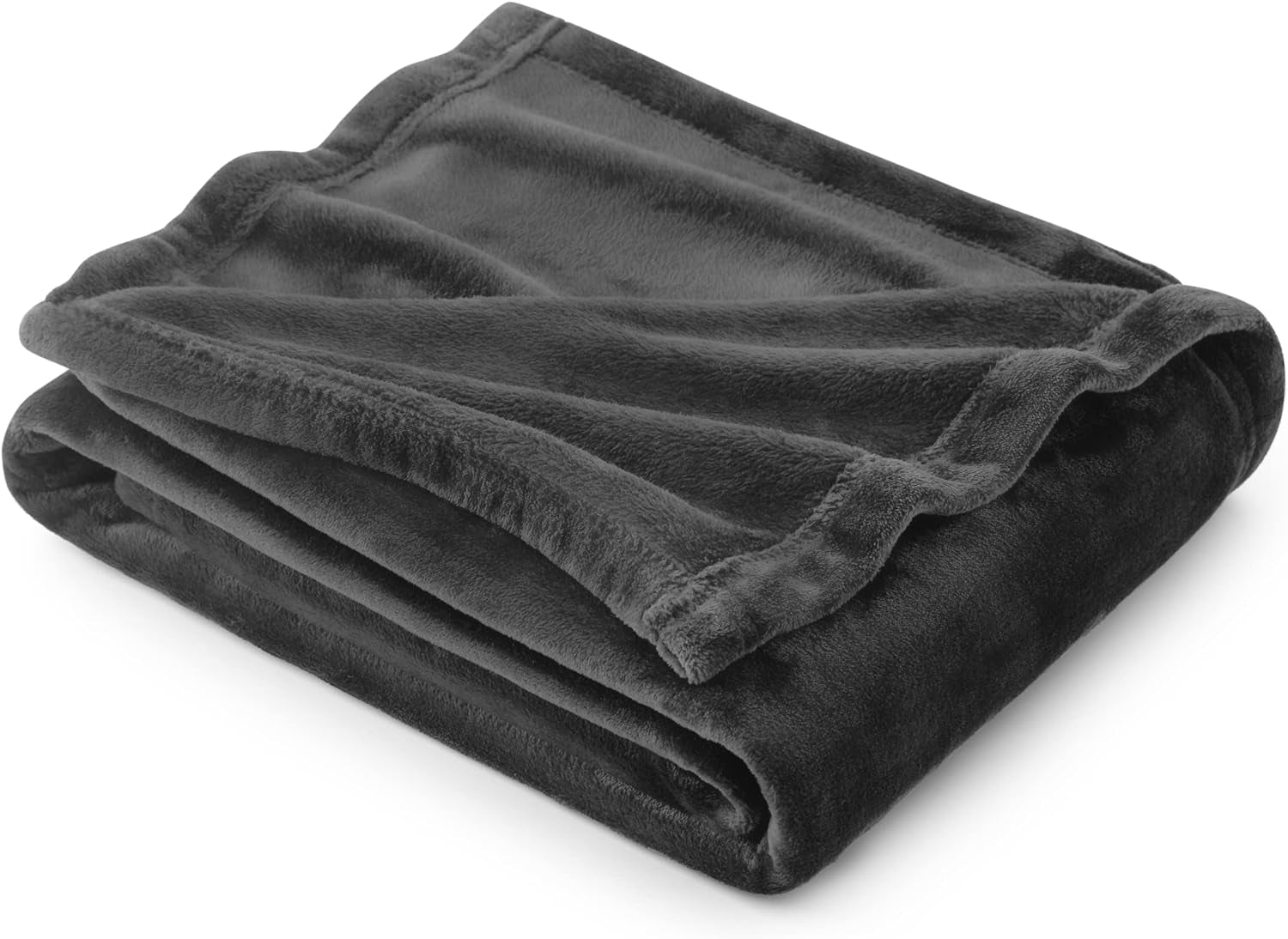 Gentlesoft Fleece Blankets Queen Size Dark Grey - Bed Blanket Soft Lightweight Plush Fuzzy Cozy Luxury Microfiber, 90X90 Inches