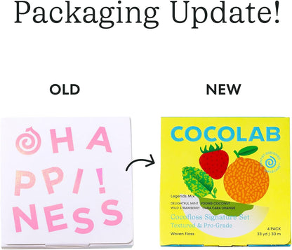 Woven Dental Floss, Dentist-Designed Oral Care, Waxed, Vegan, Kid-Friendly, with Coconut Oil, 4-Pack of Mint, Coconut, Orange, Strawberry (33 Yard Each)