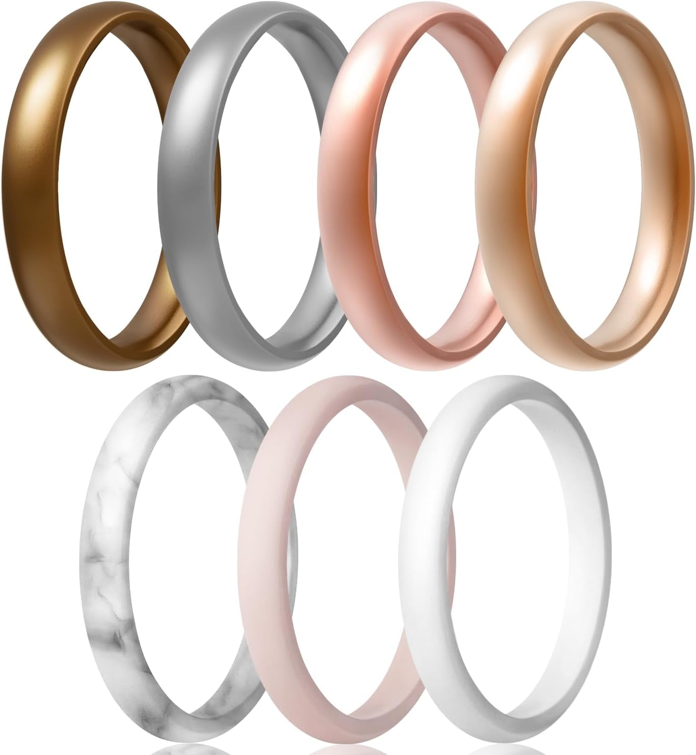 Women'S Bridal Rings Sets, Thin and Stackable Rings Silicone Women Wedding Bands，Rubber Promise Rings for Gift, Anniversary Ring for Work Out- 2.5Mm Width - 1.8Mm Thick