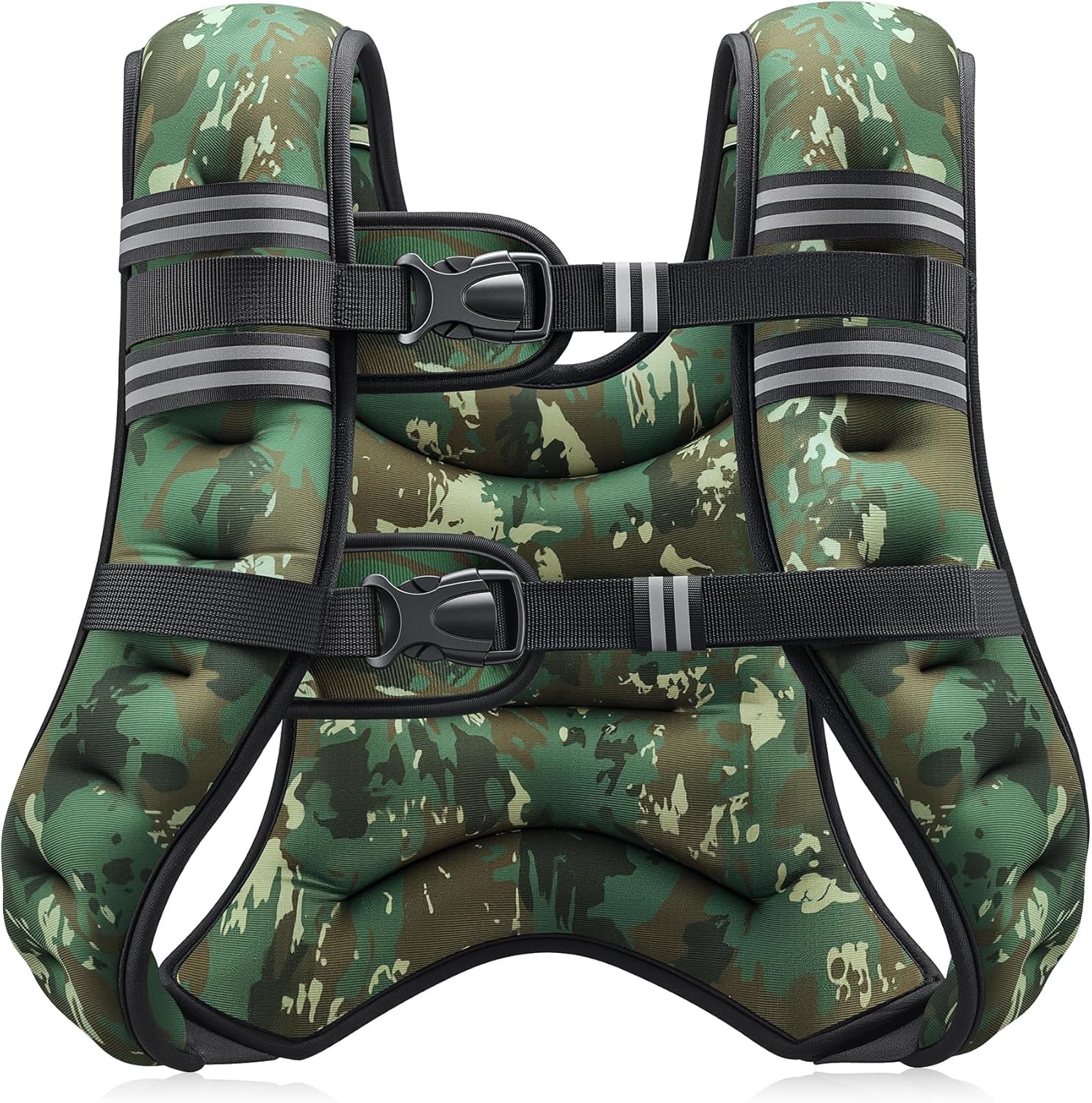 Weighted Vest, 6Lb/8Lb/12Lb/16Lb/20Lb/25Lb/30Lb Weight Vest with Reflective Stripe for Workout, Strength Training, Running, Fitness, Muscle Building, Weight Loss, Weightlifting