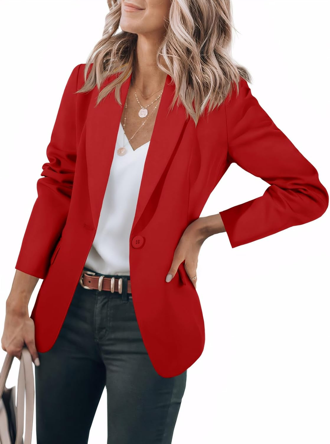 Womens Casual Blazers Open Front Long Sleeve Work Office Suit Jackets Blazer