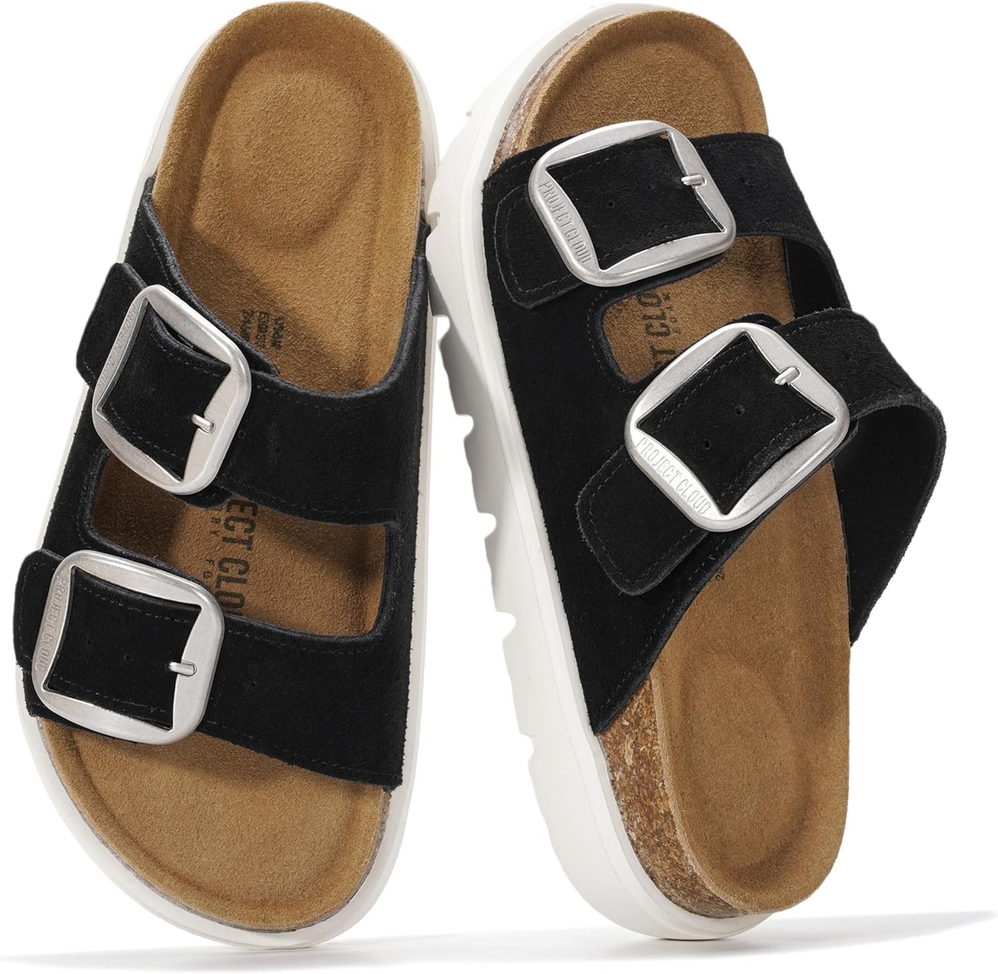 Genuine Leather Platform Sandals Women Footwear - Wedge Chunky Sandals Womens Sandals with Memory Foam Insole and Cork Footbed (GREECECHUNKY)