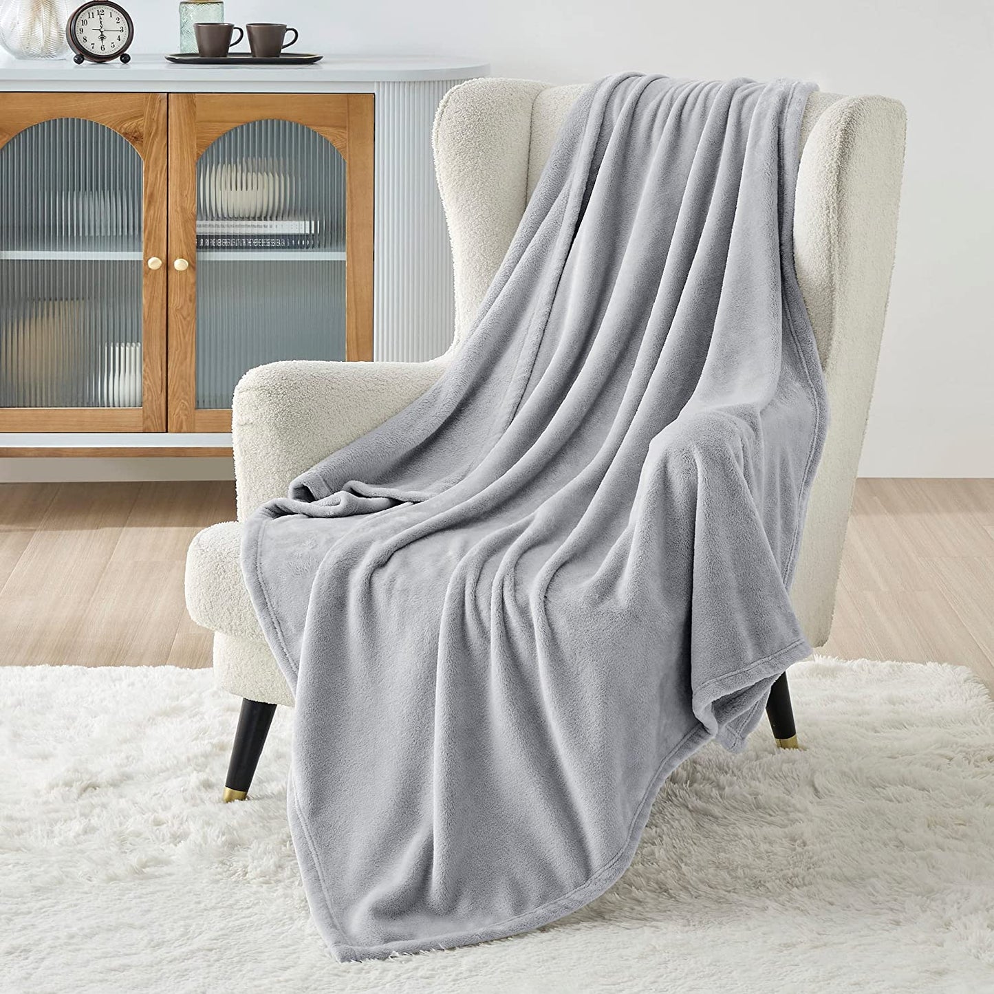 Gentlesoft Fleece Blankets Queen Size Dark Grey - Bed Blanket Soft Lightweight Plush Fuzzy Cozy Luxury Microfiber, 90X90 Inches