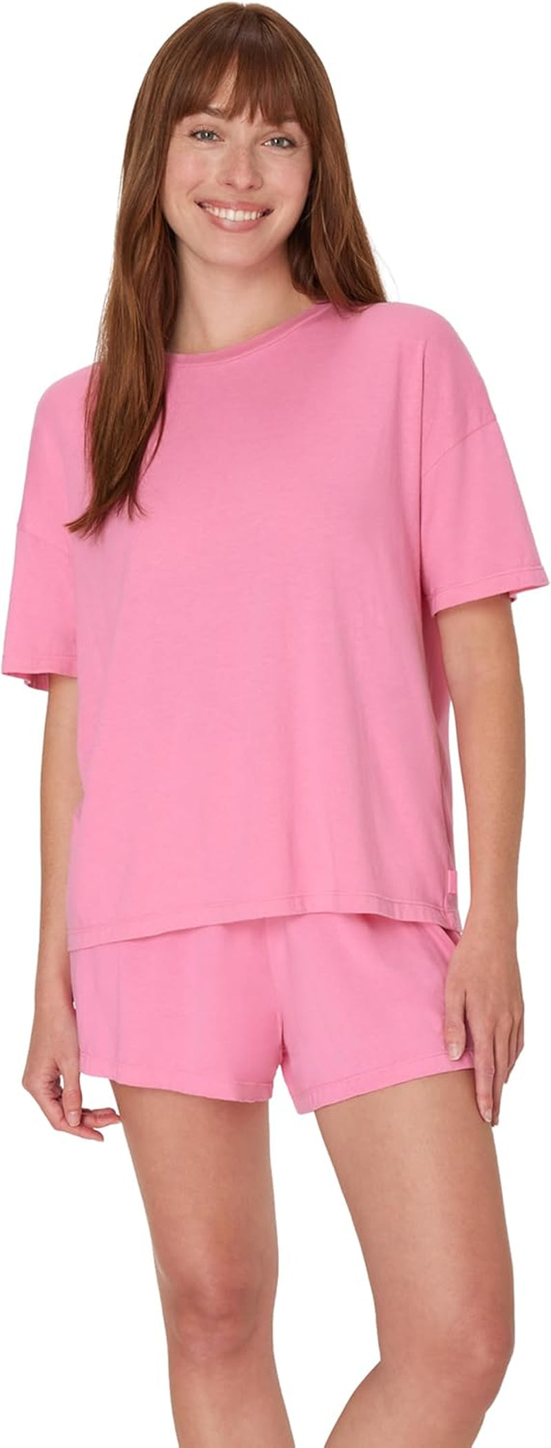 Womens Originals 2 Piece Lounge Set, Comfywear Supersoft Boxy T-Shirt & Sleep Shorts Loungewear Set