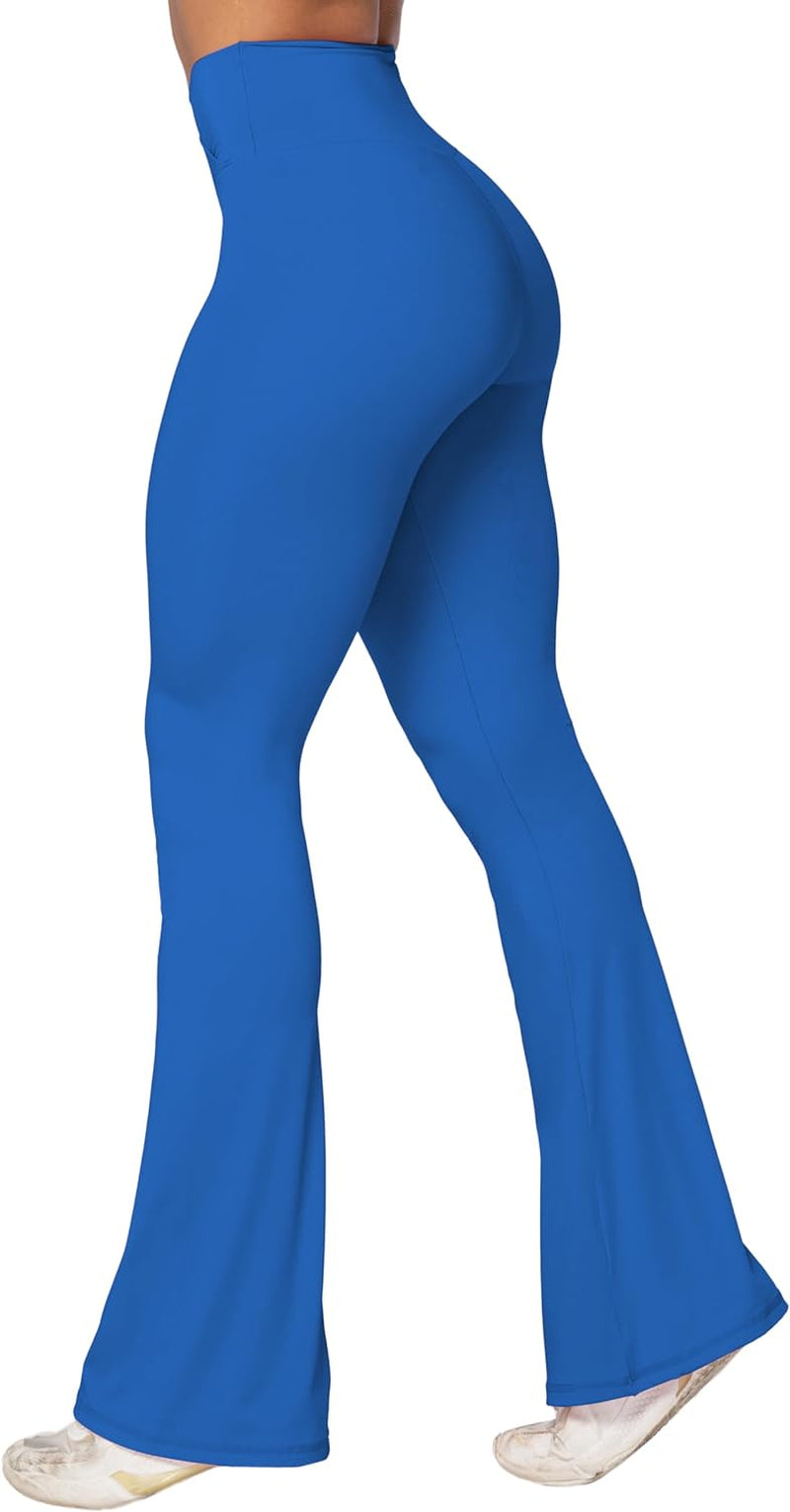 Flare Leggings, Crossover Yoga Pants with Tummy Control, High-Waisted and Wide Leg