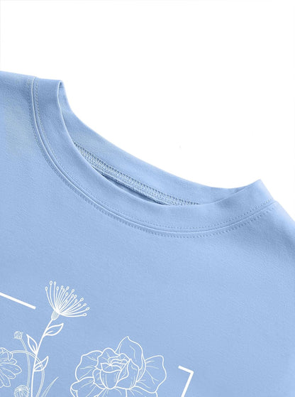 Women'S Casual Oversized T Shirt Short Sleeve Graphic Tee Letter Sun Moon Shirts