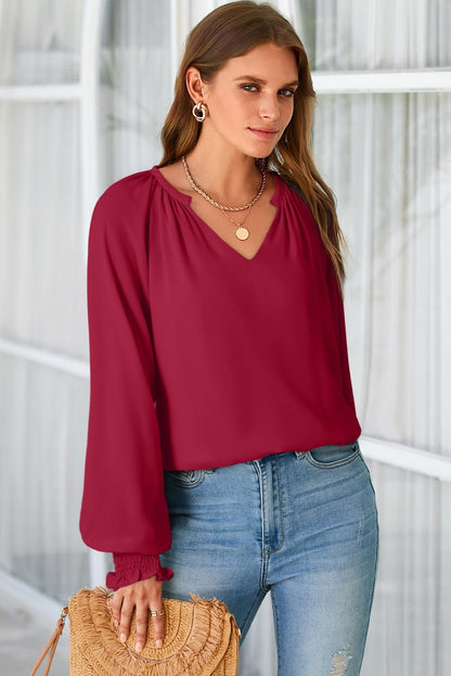 Womens Blouses Dressy Casual Flowy Boho Tops V Neck Long Sleeve Shirts