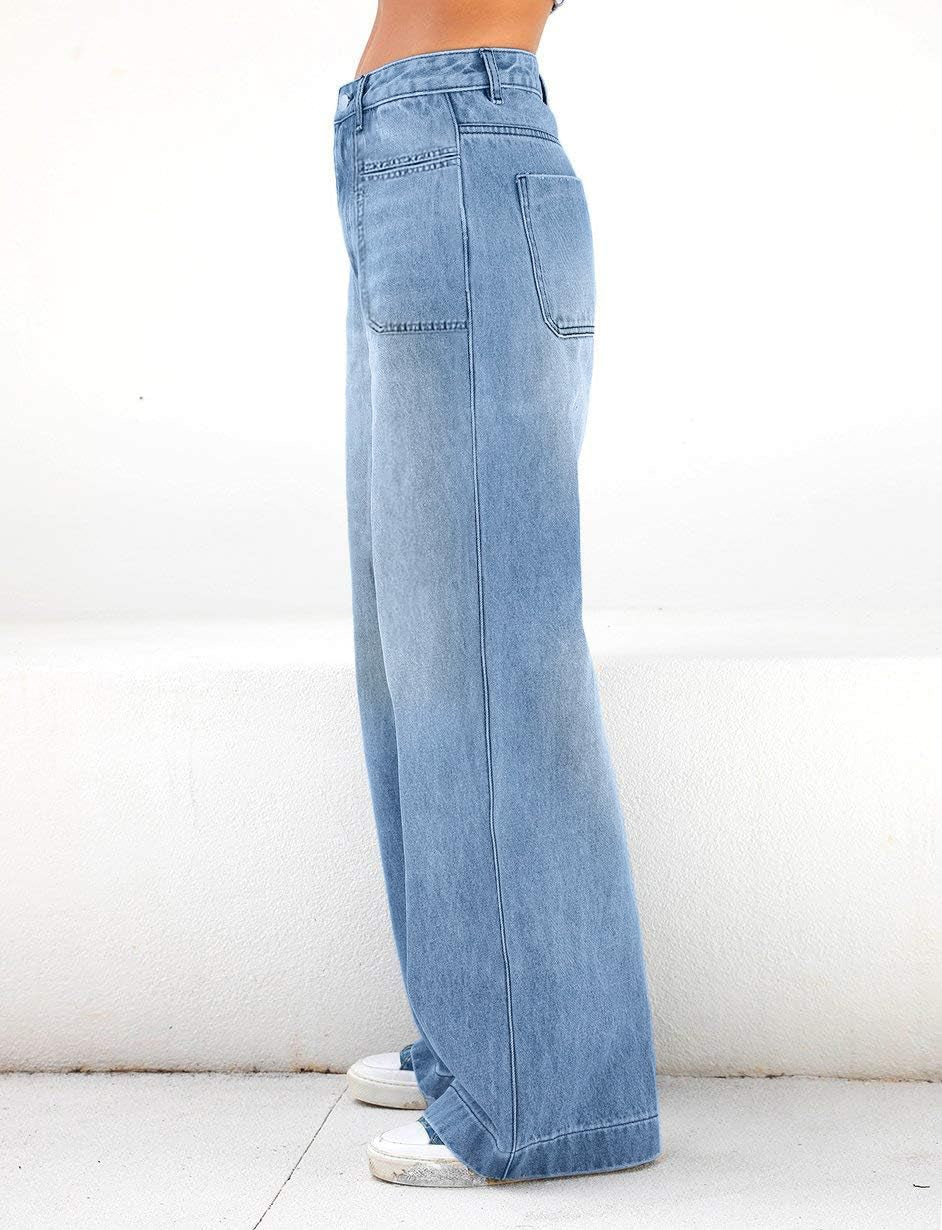 Women'S Wide Leg Boyfriend Jeans