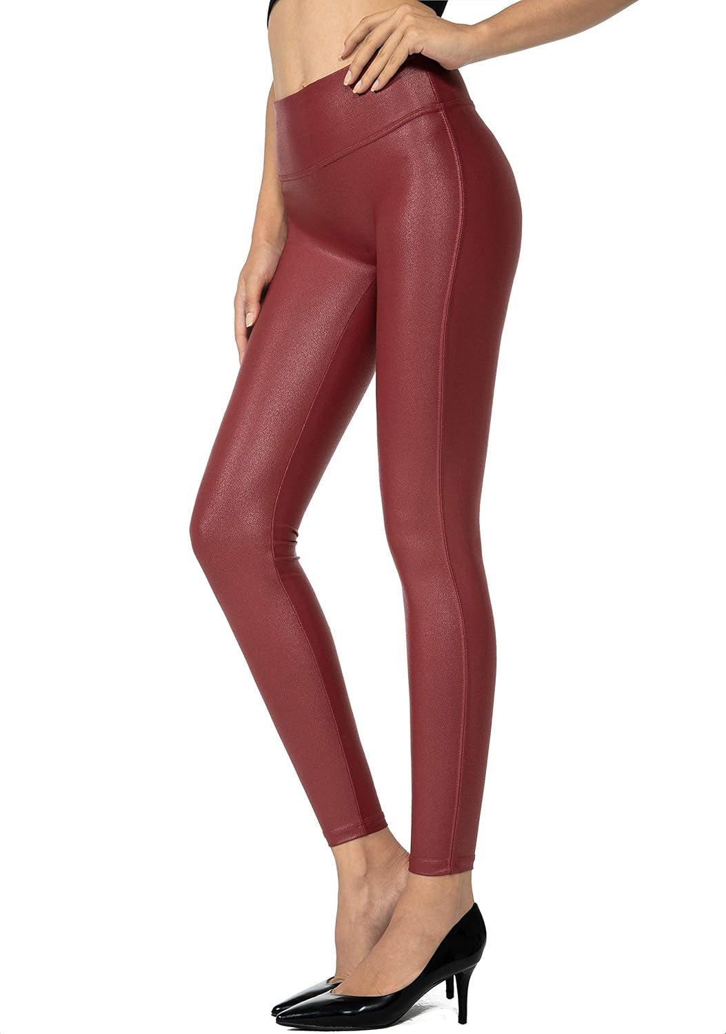 Women'S 25.5''/27'' Faux Leather Leggings Pants Stretch High Waisted Tights for Women