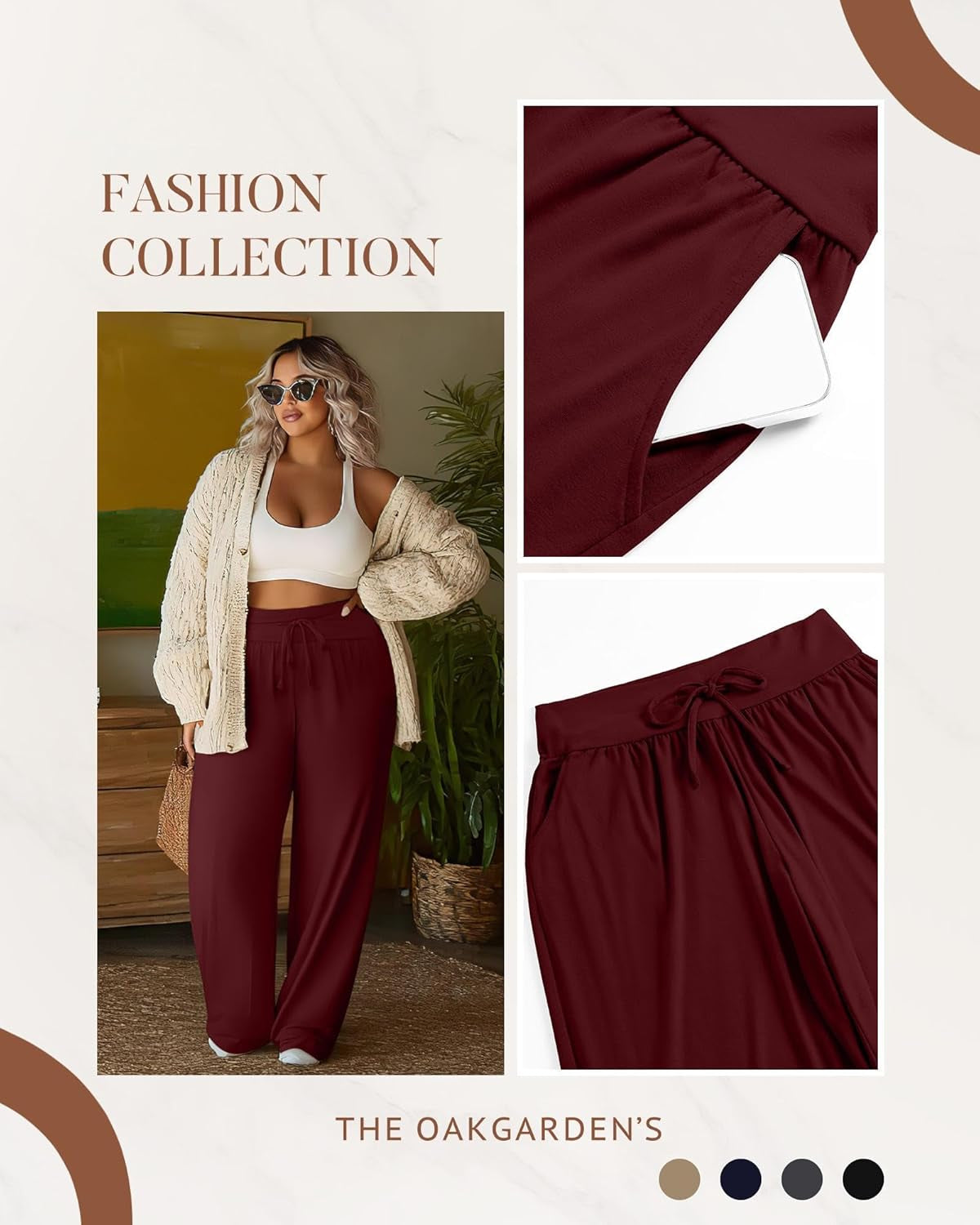 4 Pack Women'S plus Size Lounge Pants Wide Leg Yoga Pants Drawstring Baggy Sweatpants Loose Casual Workout Jogger