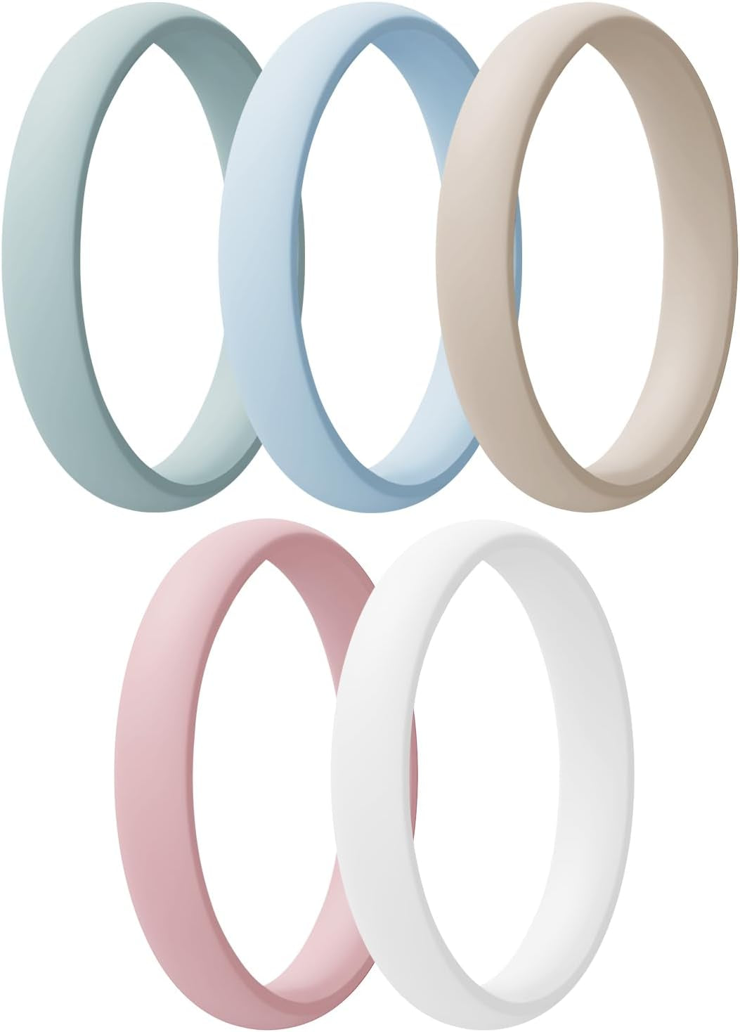 Women'S Bridal Rings Sets, Thin and Stackable Rings Silicone Women Wedding Bands，Rubber Promise Rings for Gift, Anniversary Ring for Work Out- 2.5Mm Width - 1.8Mm Thick