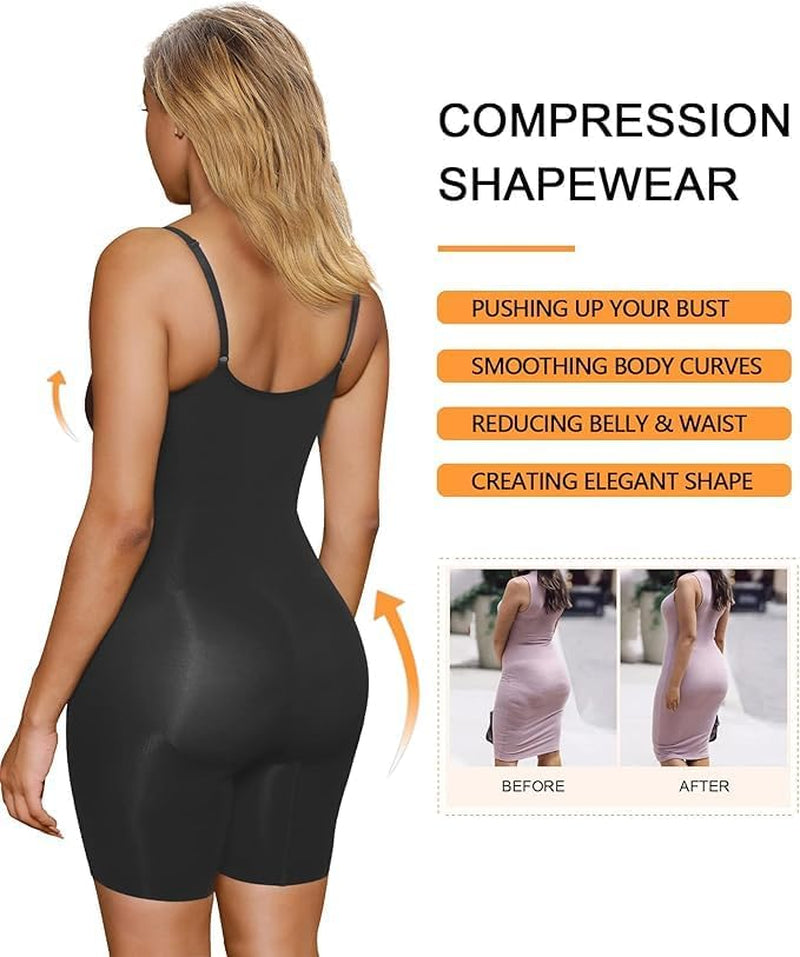 Women'S Seamless Shapewear Bodysuit Tummy Control Body Shaper Waist Snatching Body Suit