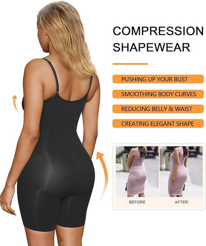 Women'S Seamless Shapewear Bodysuit Tummy Control Body Shaper Waist Snatching Body Suit