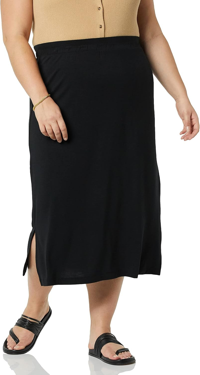 Women'S Pull-On Knit Midi Skirt (Available in plus Size)