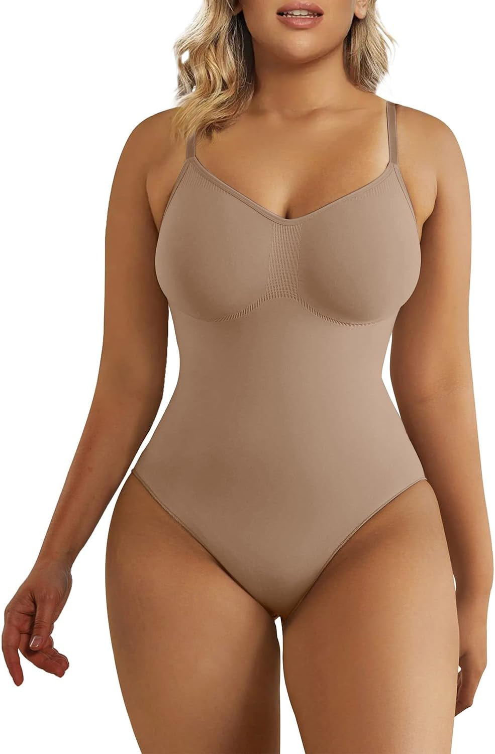 Women'S Seamless Shapewear Bodysuit Tummy Control Body Shaper Waist Snatching Body Suit