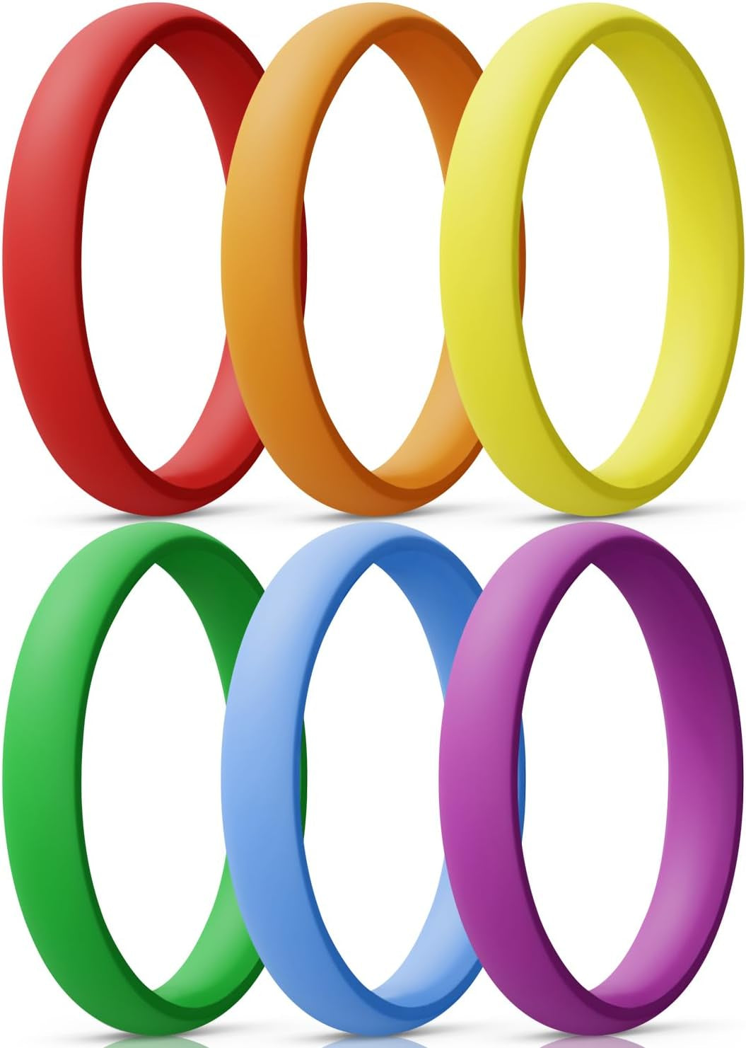 Women'S Bridal Rings Sets, Thin and Stackable Rings Silicone Women Wedding Bands，Rubber Promise Rings for Gift, Anniversary Ring for Work Out- 2.5Mm Width - 1.8Mm Thick