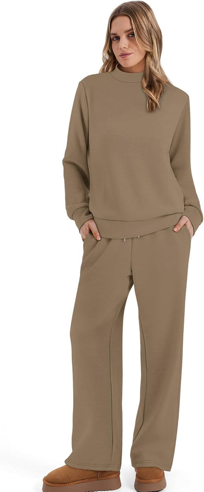 Two Piece Sets for Women Mock Neck Matching Sets Loungewear Fall Clothes Travel Outfits Fashion 2025 XS-2XL