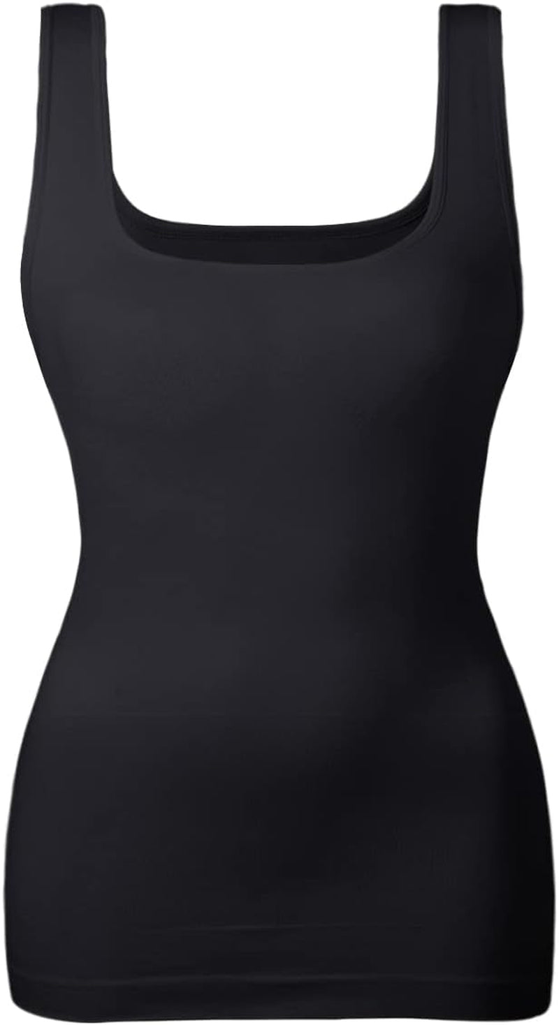 Women'S Tummy Control Shapewear Tank Tops Seamless Square Neck Compression Tops Slimming Body Shaper Camisole