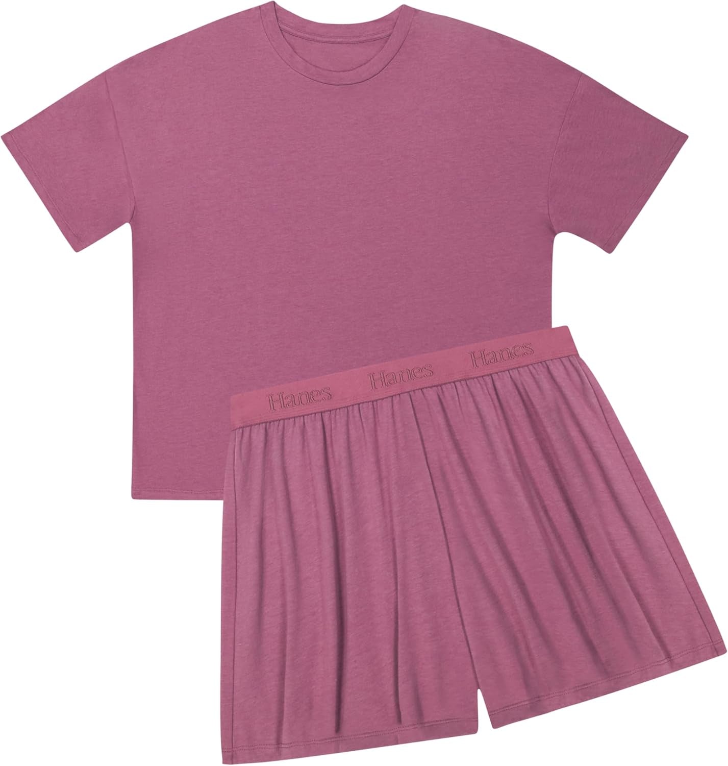 Womens Originals 2 Piece Lounge Set, Comfywear Supersoft Boxy T-Shirt & Sleep Shorts Loungewear Set