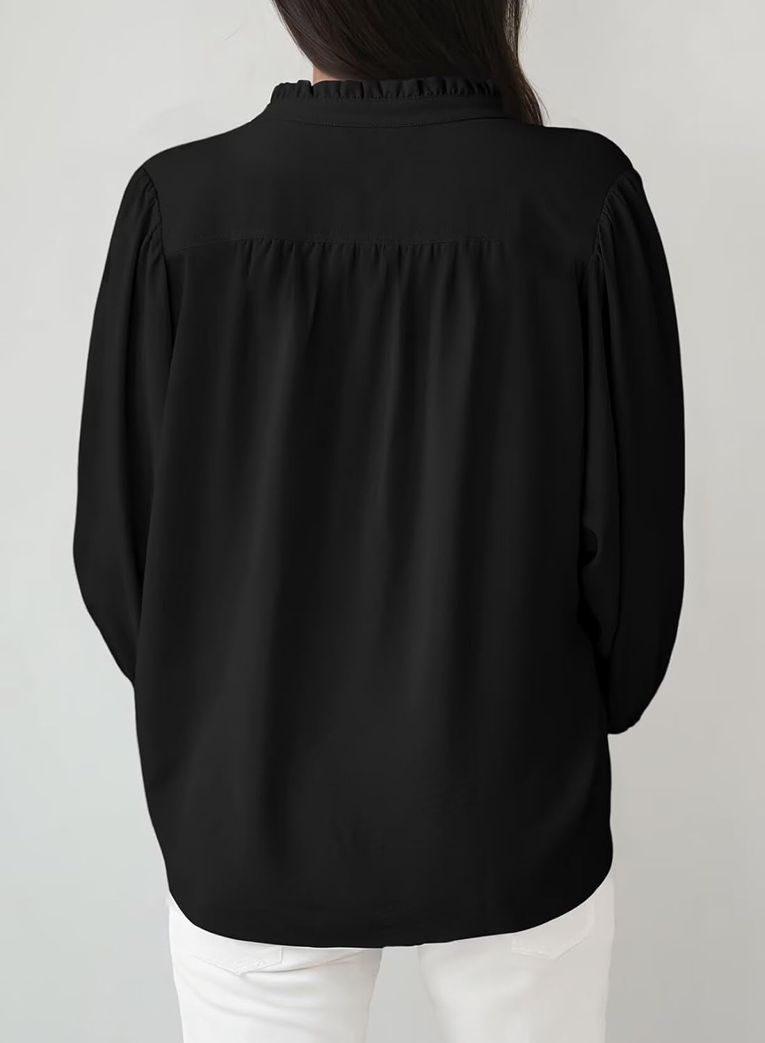 Womens Tops Blouses for Women Dressy Casual Button down Shirts V Neck Long Sleeve Shirts Business Work Blouses