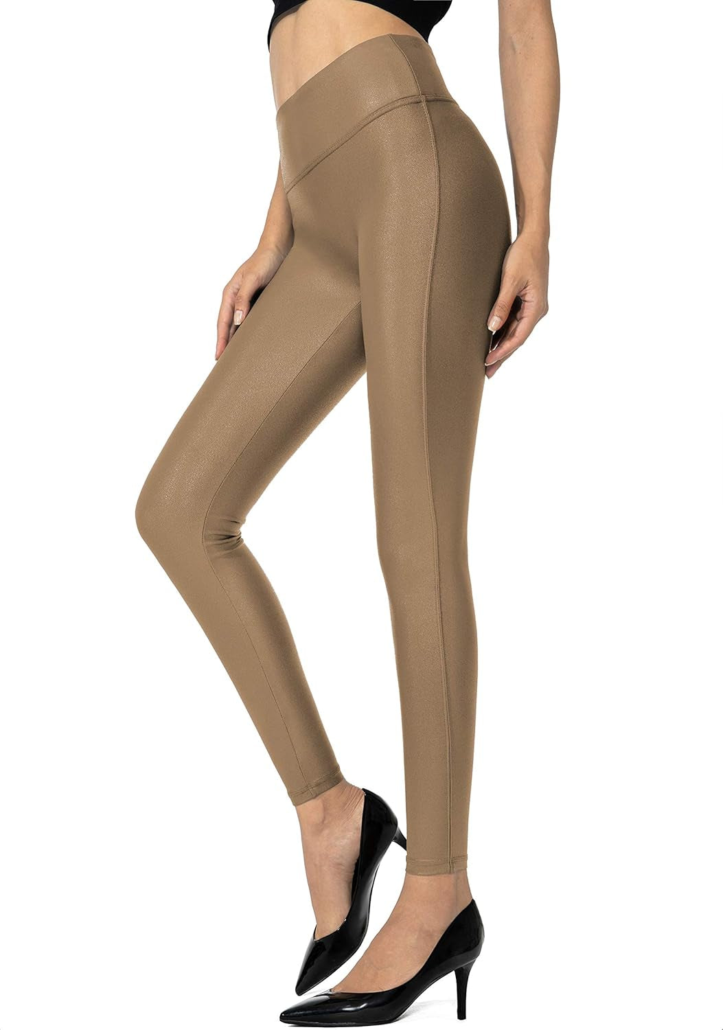 Women'S 25.5''/27'' Faux Leather Leggings Pants Stretch High Waisted Tights for Women