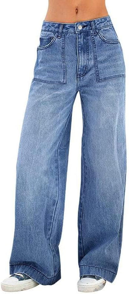 Women'S Wide Leg Boyfriend Jeans