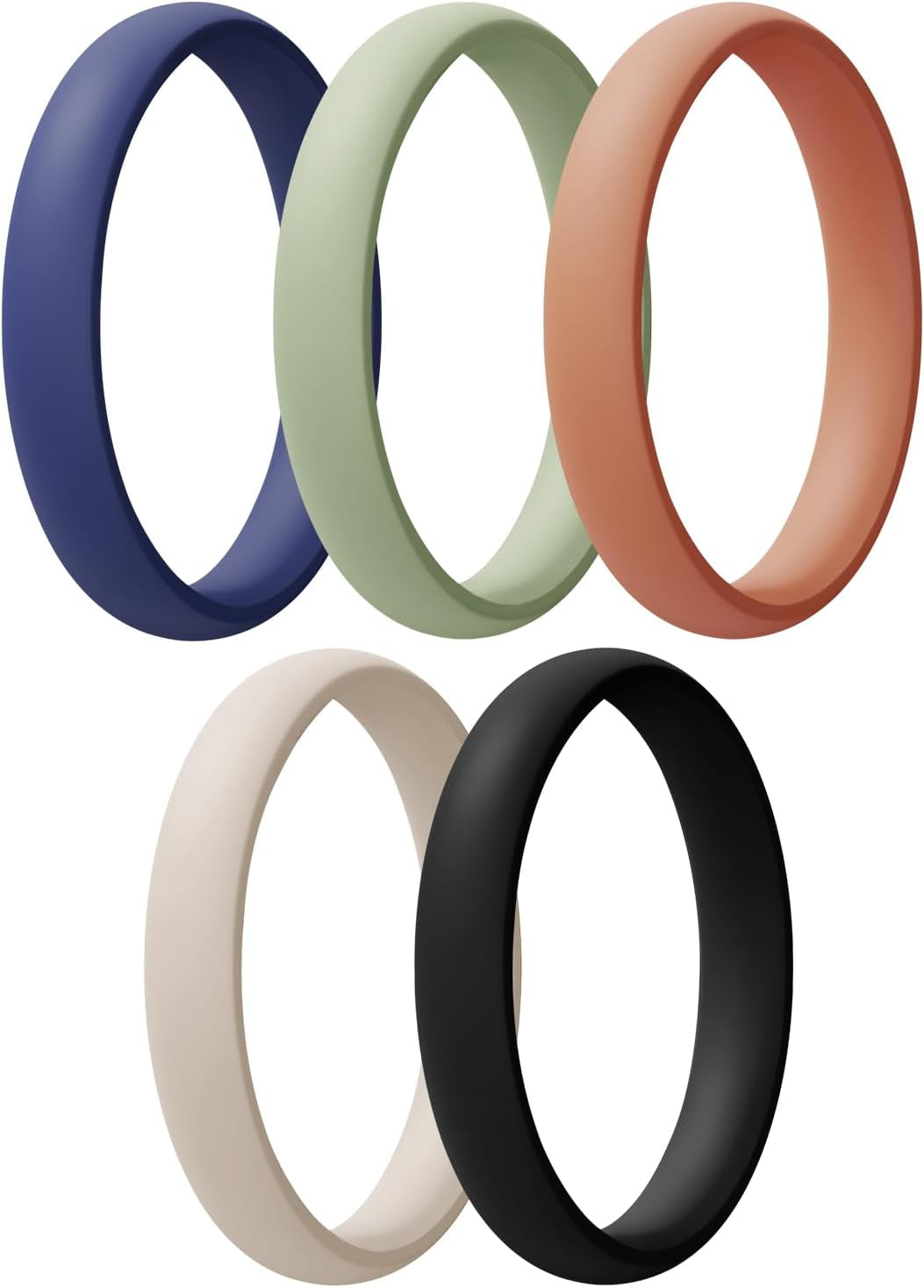 Women'S Bridal Rings Sets, Thin and Stackable Rings Silicone Women Wedding Bands，Rubber Promise Rings for Gift, Anniversary Ring for Work Out- 2.5Mm Width - 1.8Mm Thick