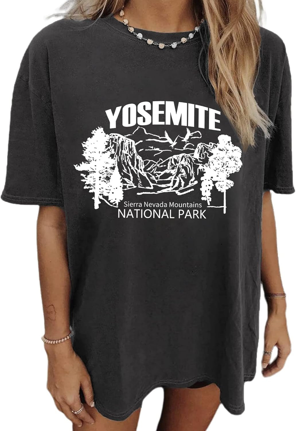 Women'S Graphic Oversized Tshirt Vintage Half Sleeve round Neck Baggy Tee Summer Casual Tunic Shirt