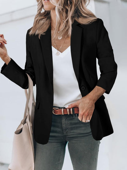 Womens Casual Blazers Open Front Long Sleeve Work Office Suit Jackets Blazer