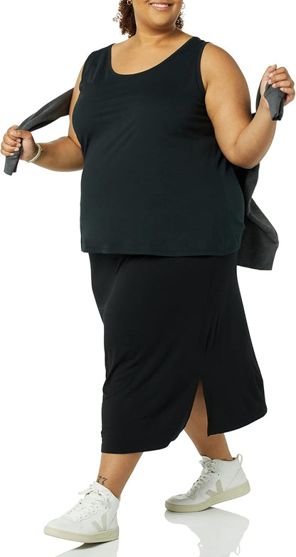 Women'S Pull-On Knit Midi Skirt (Available in plus Size)