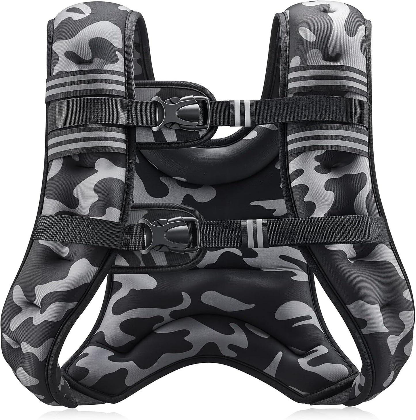 Weighted Vest, 6Lb/8Lb/12Lb/16Lb/20Lb/25Lb/30Lb Weight Vest with Reflective Stripe for Workout, Strength Training, Running, Fitness, Muscle Building, Weight Loss, Weightlifting