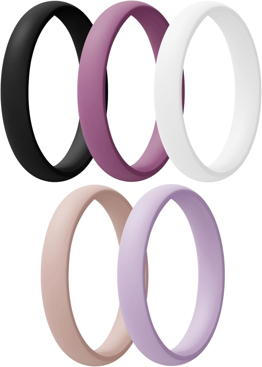 Women'S Bridal Rings Sets, Thin and Stackable Rings Silicone Women Wedding Bands，Rubber Promise Rings for Gift, Anniversary Ring for Work Out- 2.5Mm Width - 1.8Mm Thick