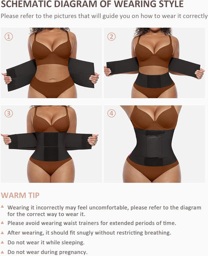Waist Trainer Belt Waist Cincher Trimmer Ab Belt Tummy Control Body Shaper with Triple Wrap Women and Men