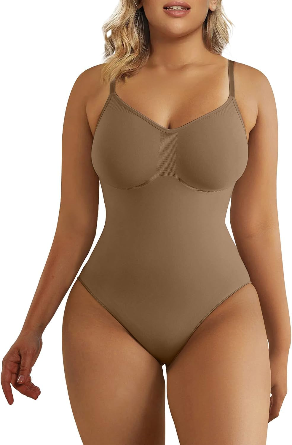 Women'S Seamless Shapewear Bodysuit Tummy Control Body Shaper Waist Snatching Body Suit