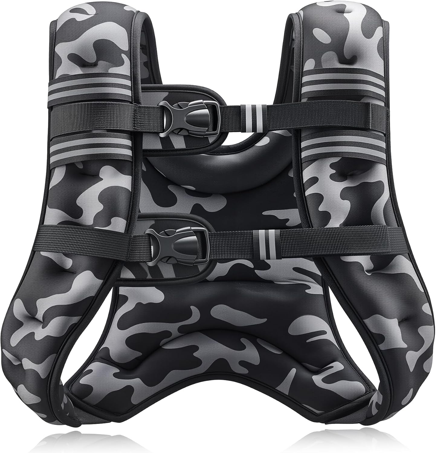 Weighted Vest, 6Lb/8Lb/12Lb/16Lb/20Lb/25Lb/30Lb Weight Vest with Reflective Stripe for Workout, Strength Training, Running, Fitness, Muscle Building, Weight Loss, Weightlifting