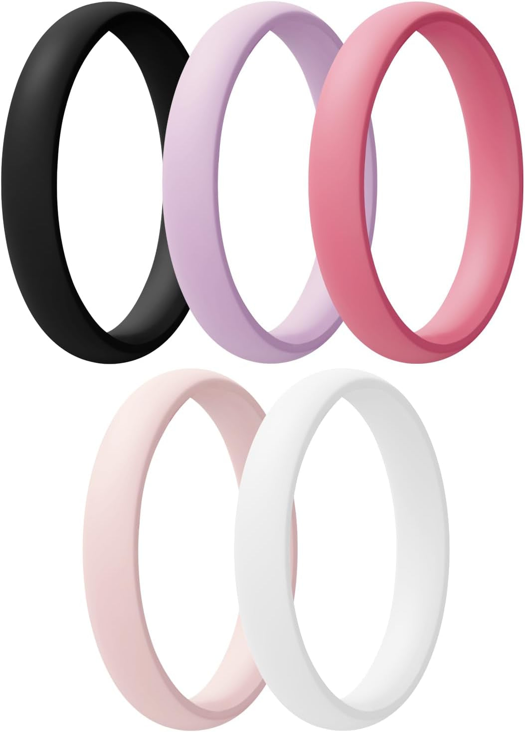 Women'S Bridal Rings Sets, Thin and Stackable Rings Silicone Women Wedding Bands，Rubber Promise Rings for Gift, Anniversary Ring for Work Out- 2.5Mm Width - 1.8Mm Thick