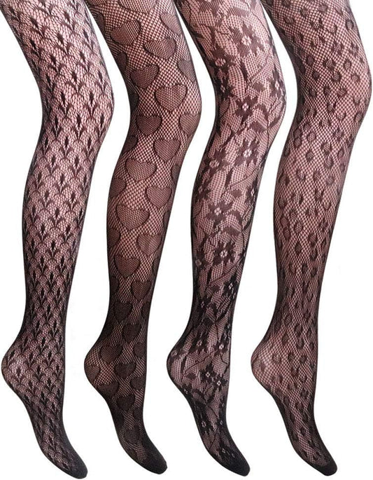 Women Patterned Fishnet Tights Black Fishnets Net Stockings Pantyhose