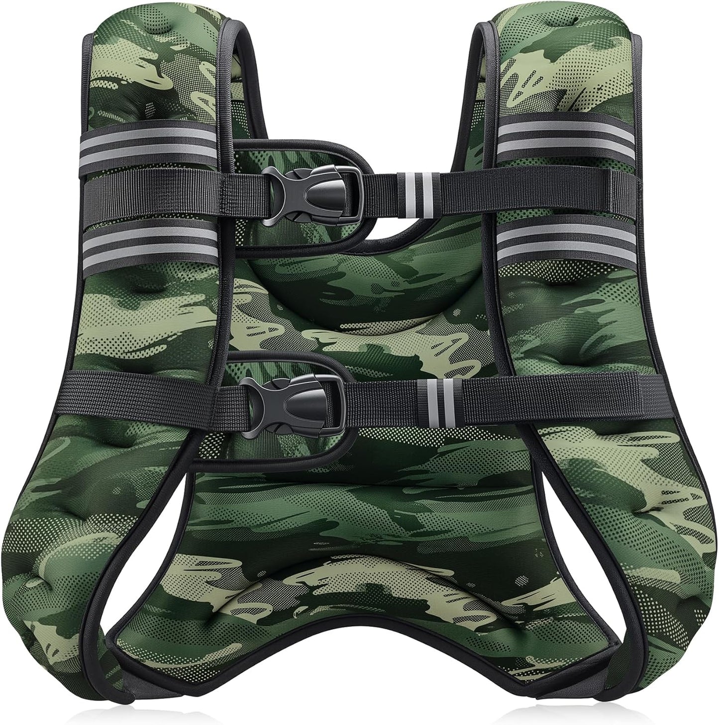 Weighted Vest, 6Lb/8Lb/12Lb/16Lb/20Lb/25Lb/30Lb Weight Vest with Reflective Stripe for Workout, Strength Training, Running, Fitness, Muscle Building, Weight Loss, Weightlifting