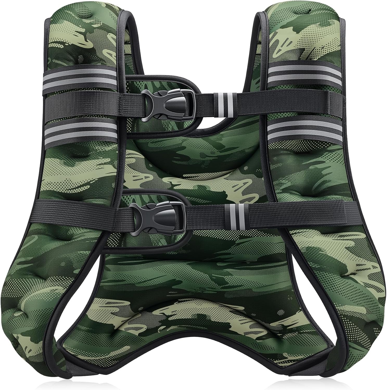 Weighted Vest, 6Lb/8Lb/12Lb/16Lb/20Lb/25Lb/30Lb Weight Vest with Reflective Stripe for Workout, Strength Training, Running, Fitness, Muscle Building, Weight Loss, Weightlifting