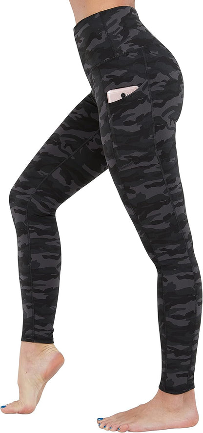 High Waist Yoga Pants, Pocket Yoga Pants Tummy Control Workout Running 4 Way Stretch Yoga Leggings