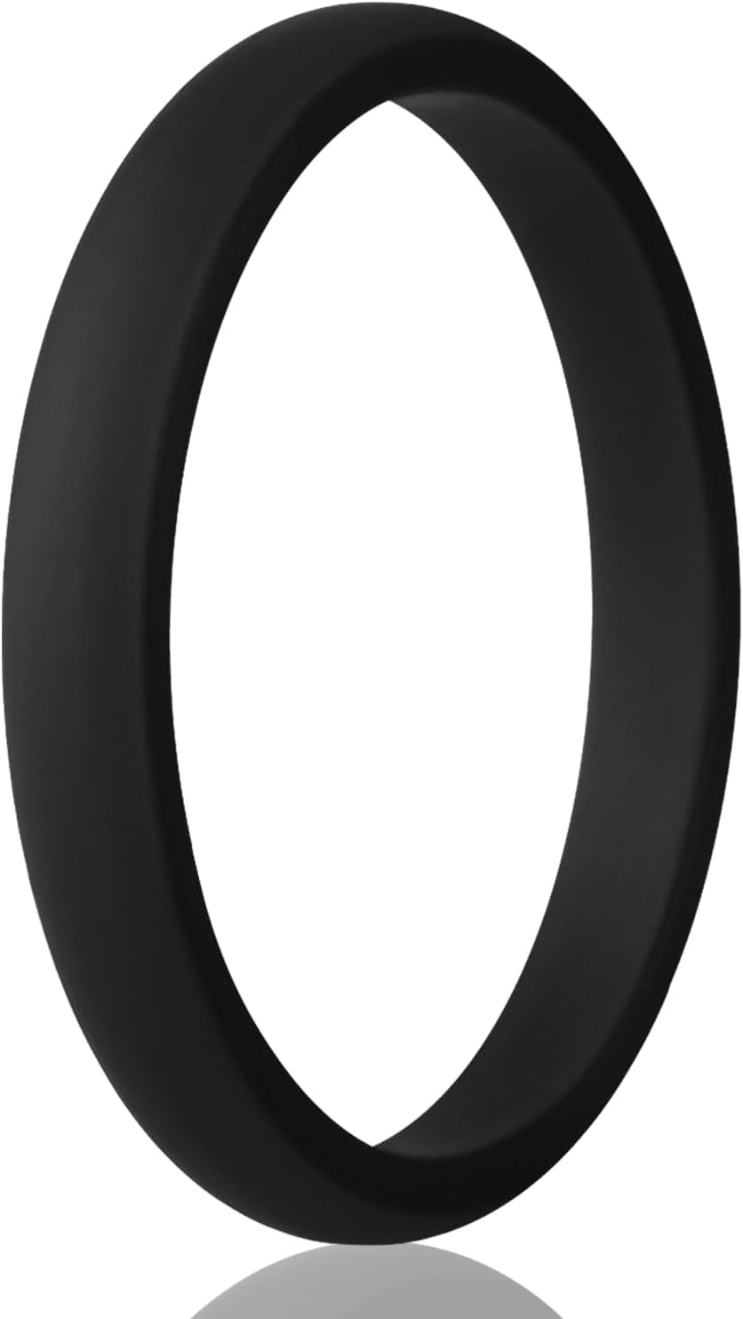 Women'S Bridal Rings Sets, Thin and Stackable Rings Silicone Women Wedding Bands，Rubber Promise Rings for Gift, Anniversary Ring for Work Out- 2.5Mm Width - 1.8Mm Thick