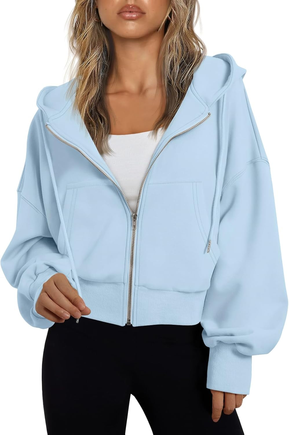 Hoodies for Women Full Zip up Cropped Sweatshirts Jackets Casual Comfy Gym Tops Fall Outfits Winter Clothes 2026