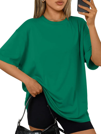 Womens Oversized Summer T Shirts plus Size Batwing Cute Casual Tops Short Sleeves Fashion Workout Clothes