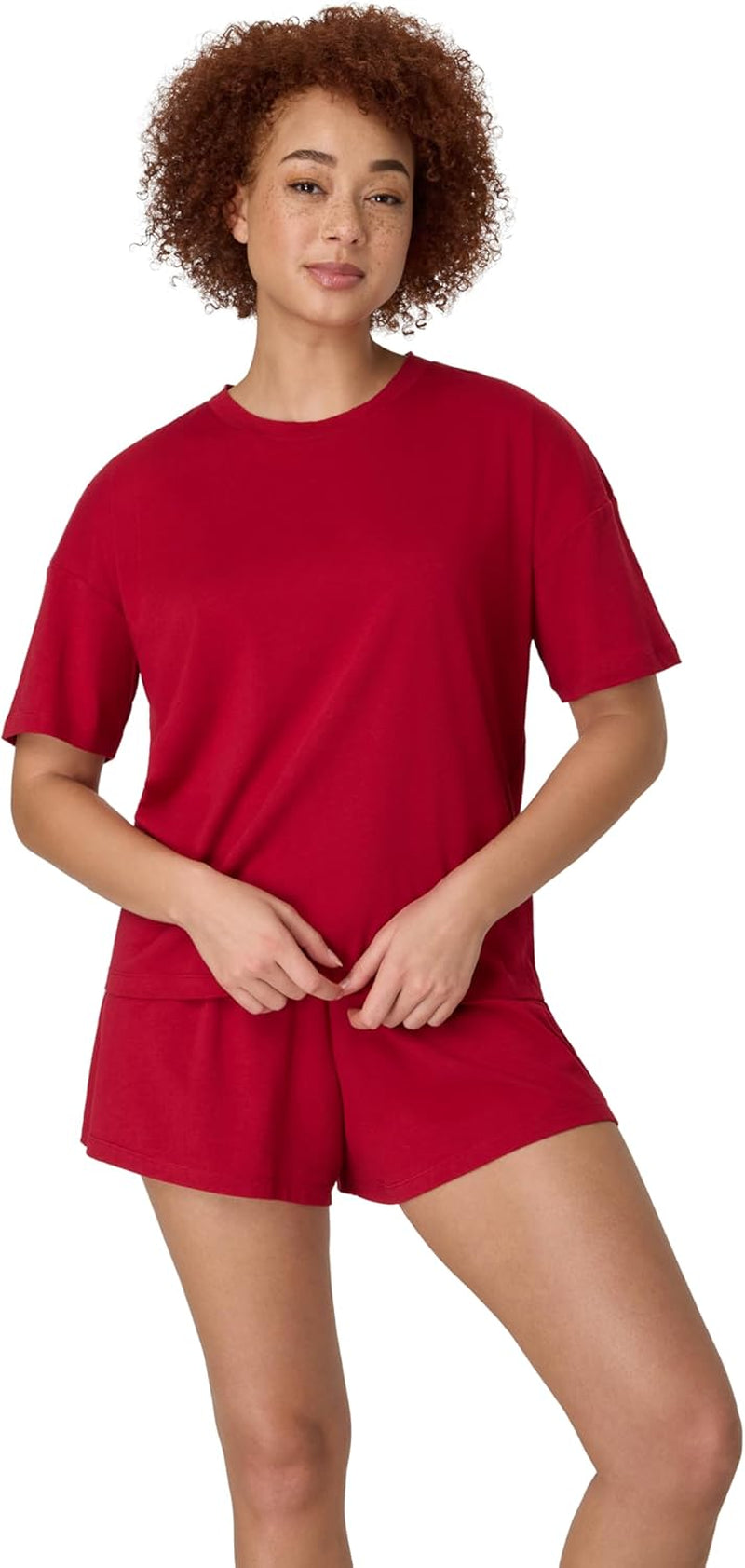 Womens Originals 2 Piece Lounge Set, Comfywear Supersoft Boxy T-Shirt & Sleep Shorts Loungewear Set