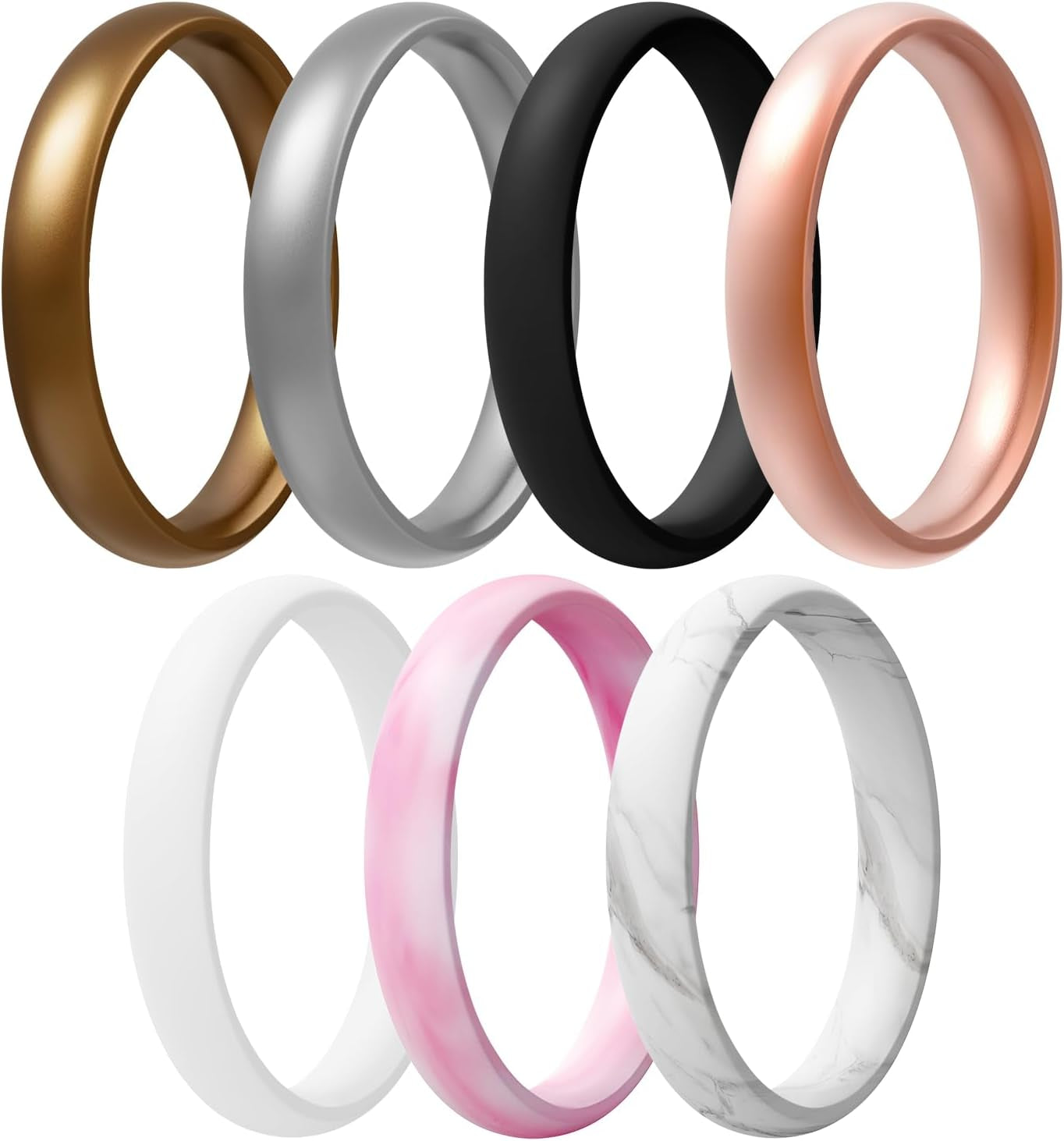 Women'S Bridal Rings Sets, Thin and Stackable Rings Silicone Women Wedding Bands，Rubber Promise Rings for Gift, Anniversary Ring for Work Out- 2.5Mm Width - 1.8Mm Thick