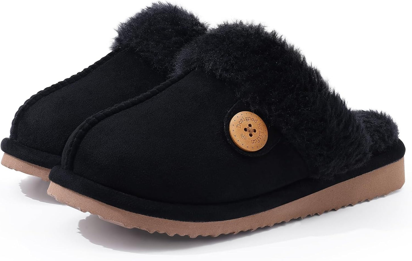 Women'S Fuzzy Memory Foam Slippers Fluffy Winter House Shoes Indoor and Outdoor