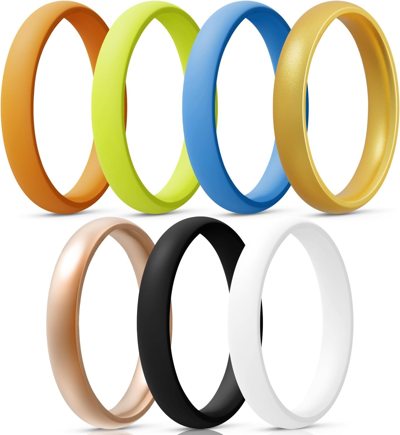 Women'S Bridal Rings Sets, Thin and Stackable Rings Silicone Women Wedding Bands，Rubber Promise Rings for Gift, Anniversary Ring for Work Out- 2.5Mm Width - 1.8Mm Thick